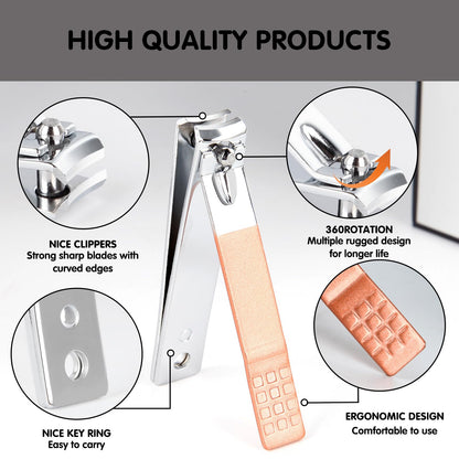 Bleswin travel friendly pink manicure set open view
