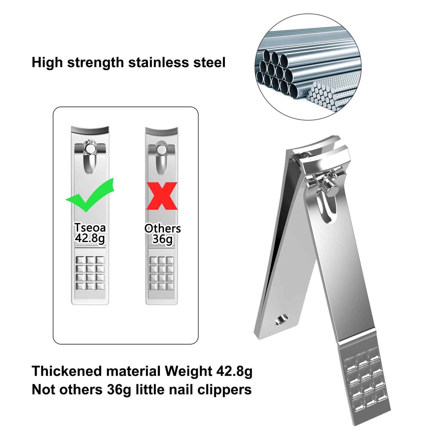 Tseoa stainless steel nail clipper tools set