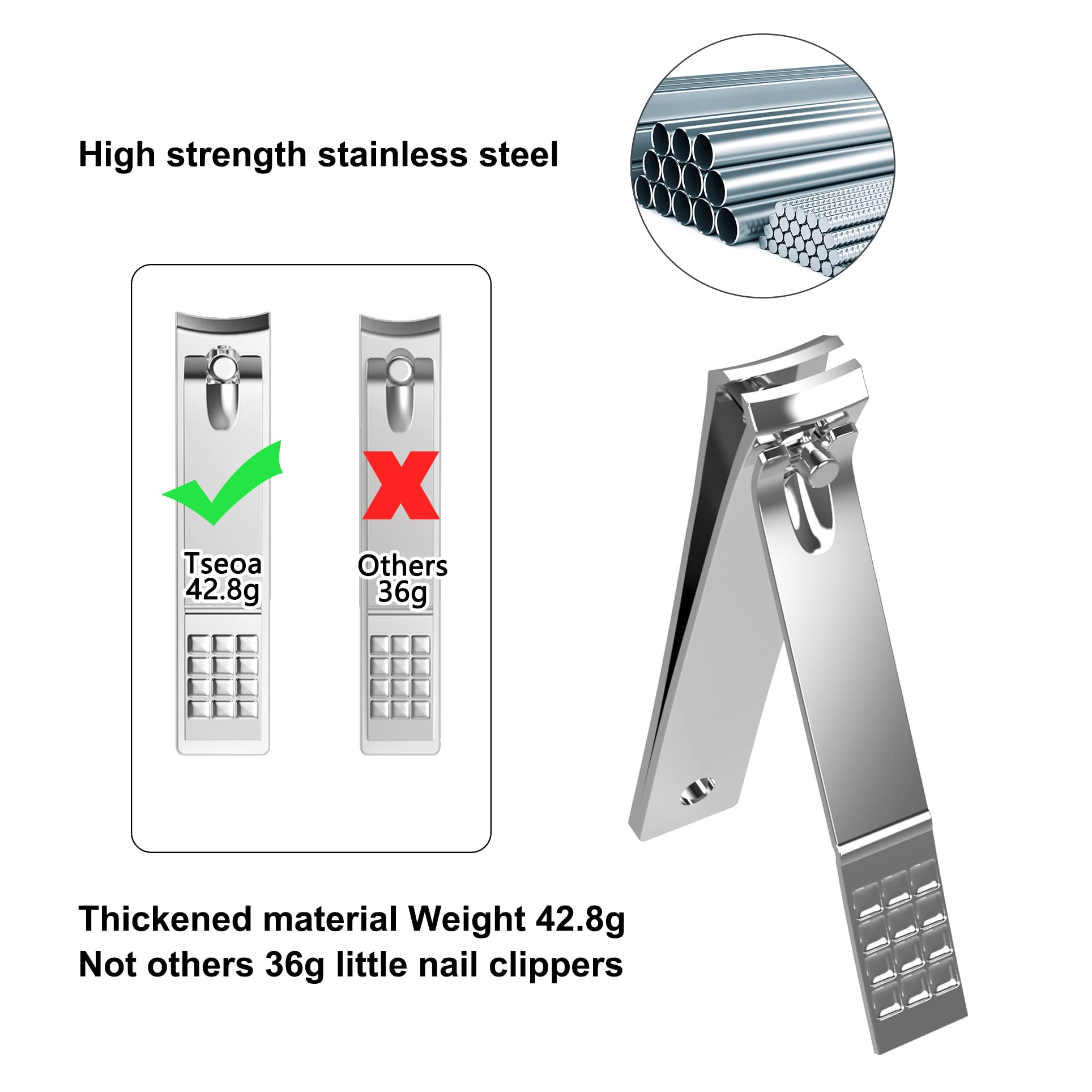 Tseoa stainless steel nail clipper tools set