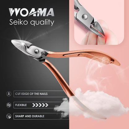 Woama pedicure and facial care tools in pink travel pouch