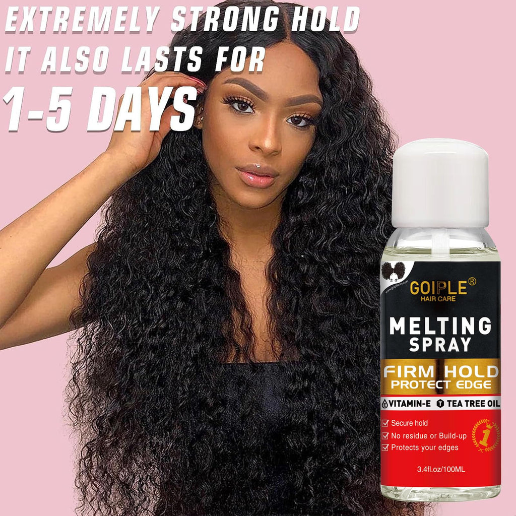 Complete eight piece hair extension installation kit with the core adhesive spray included.