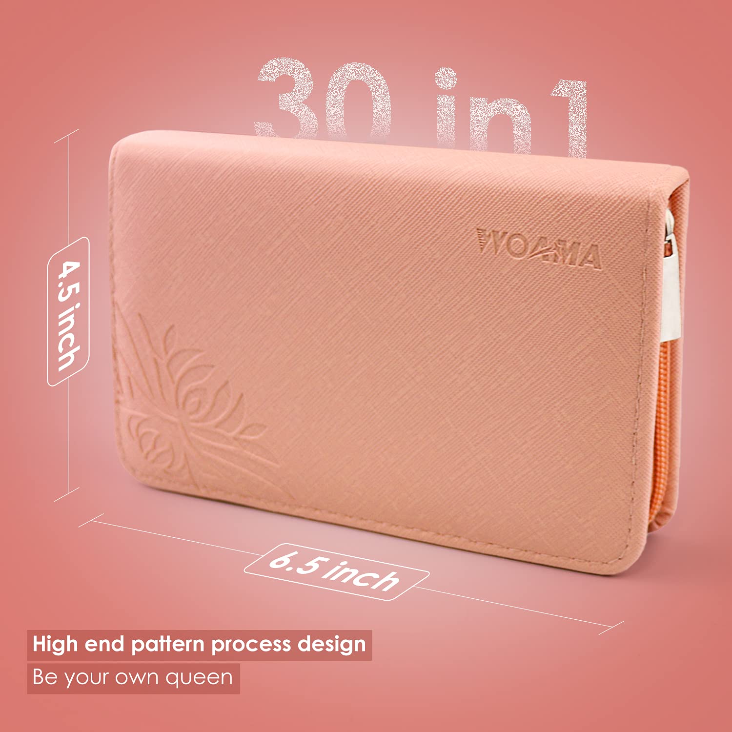 Woama manicure set for women organized in elegant pink case