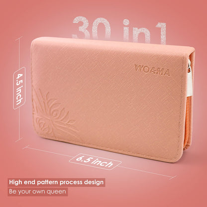 Woama manicure set for women organized in elegant pink case