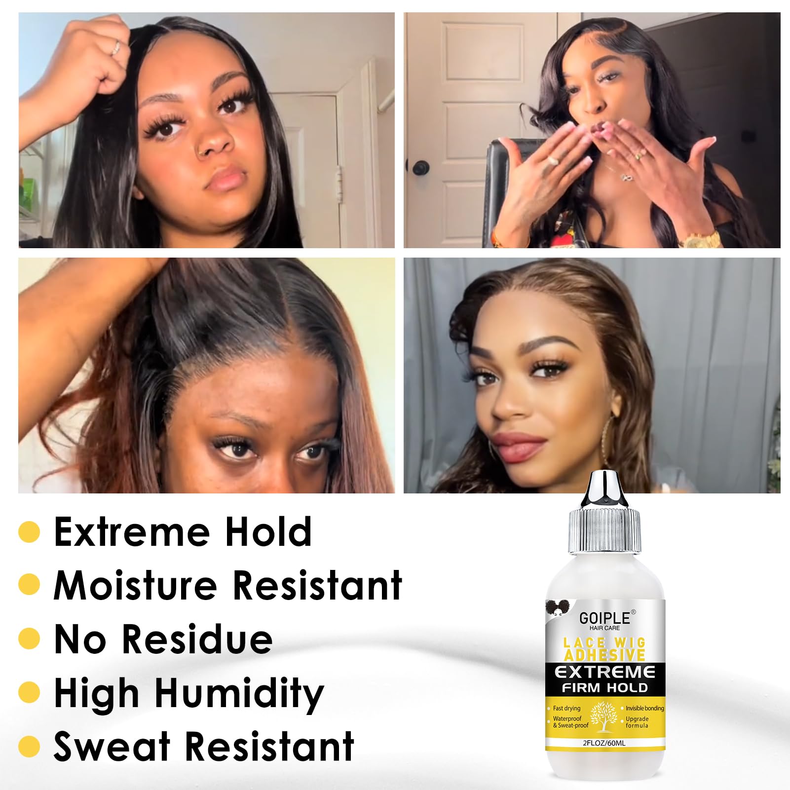 Goiple skin friendly waterproof wig glue texture closeup view