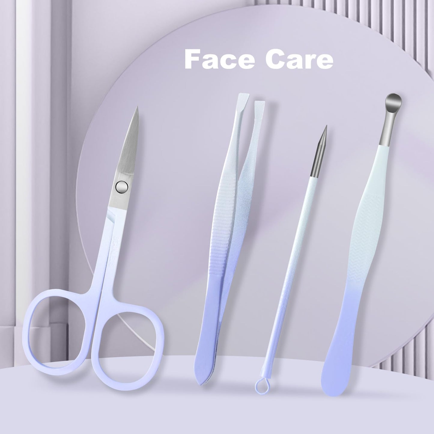 Purple leather case for Shyeeh manicure grooming set