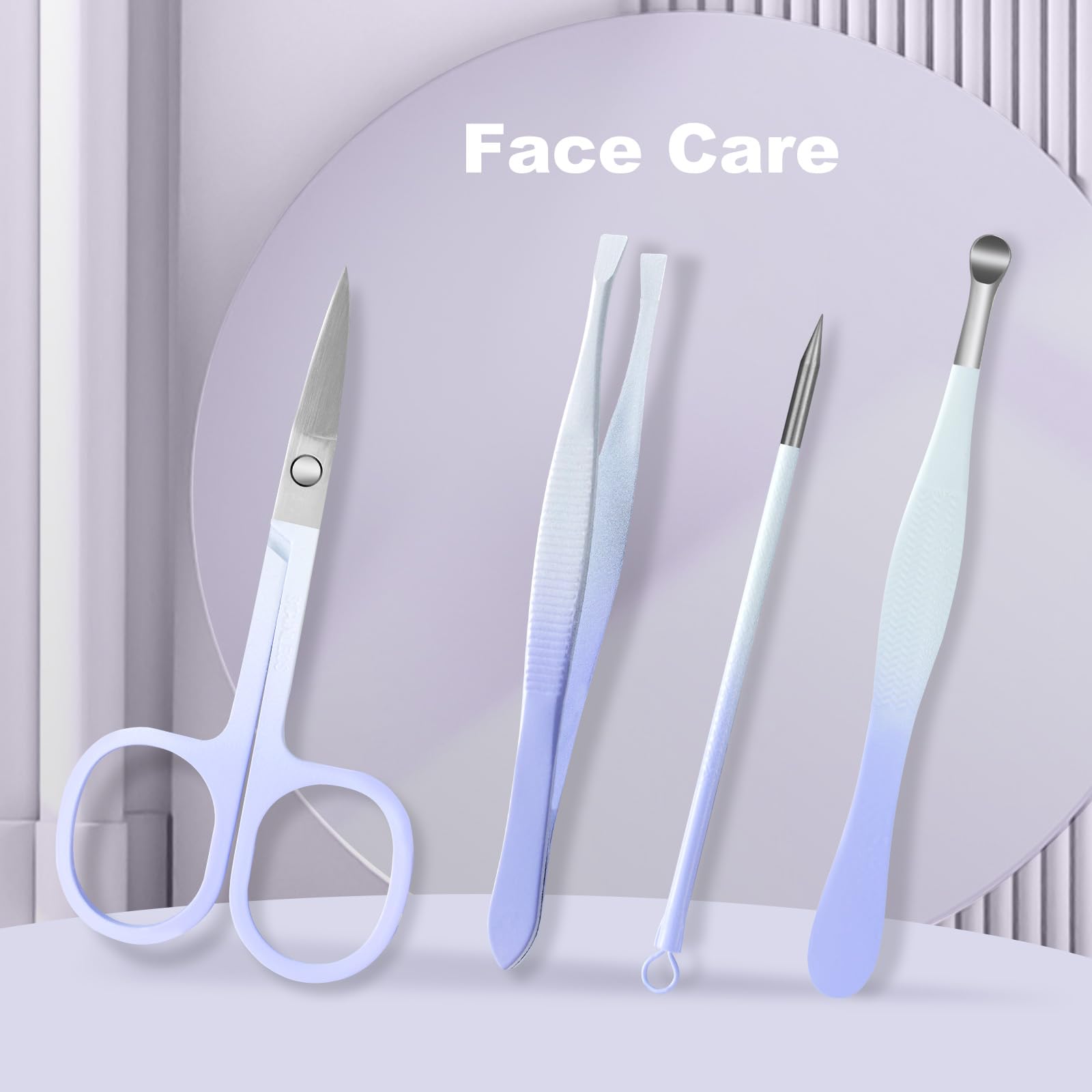 Purple leather case for Shyeeh manicure grooming set