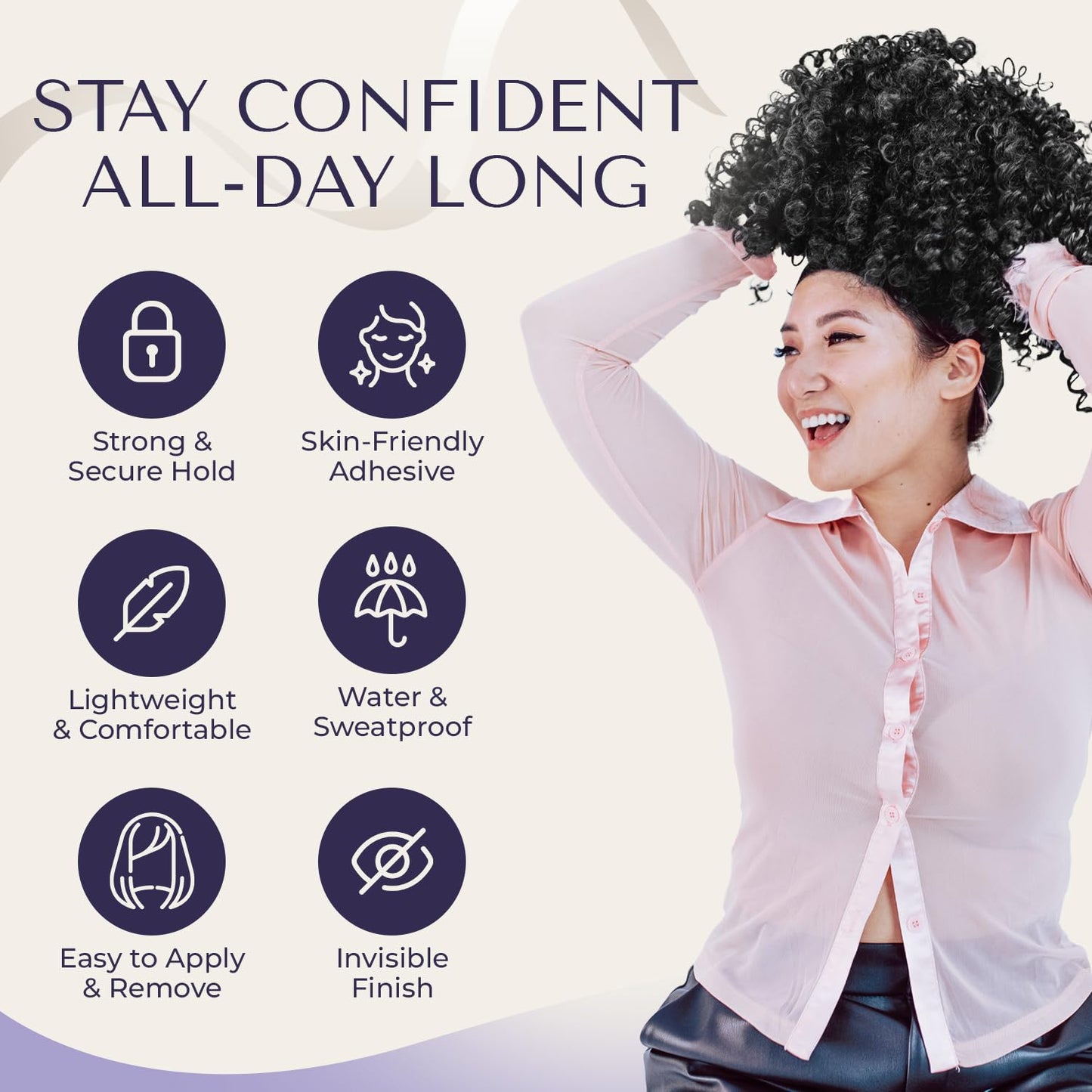 LUMORIA hair tape for wigs long lasting grip packaging details