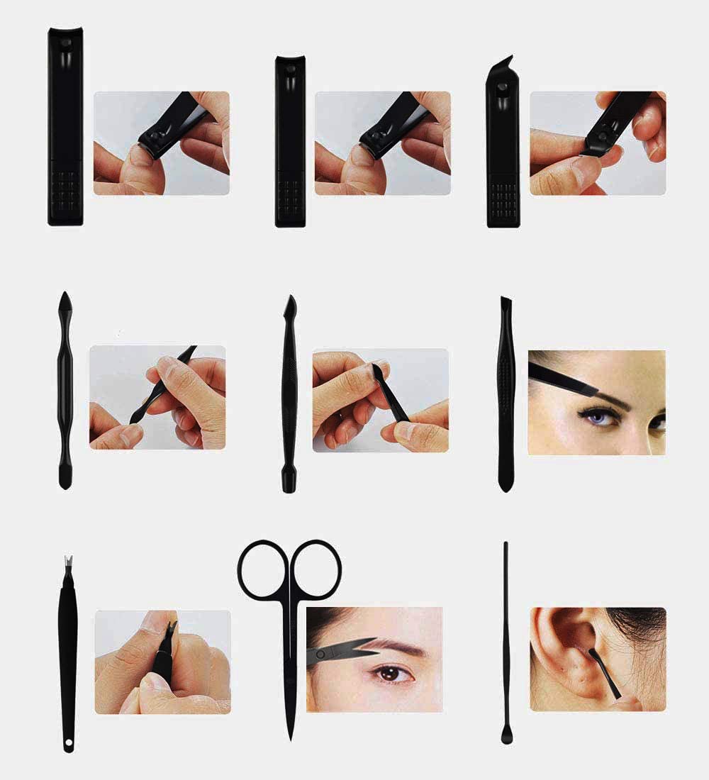 Close up of sharp nail scissors from Qlne grooming kit