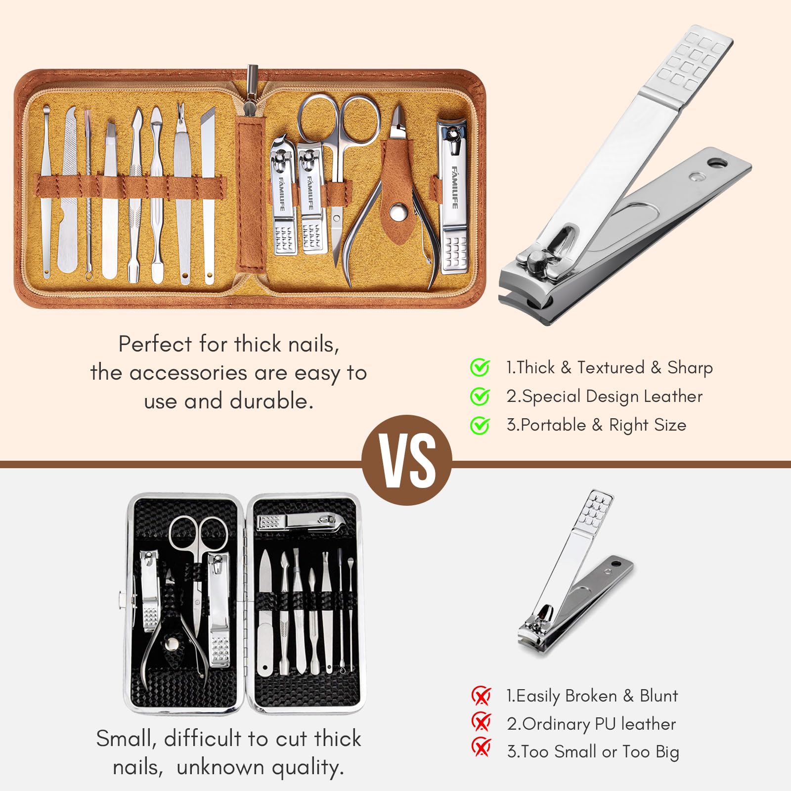 Familife mens grooming kit components detailed view