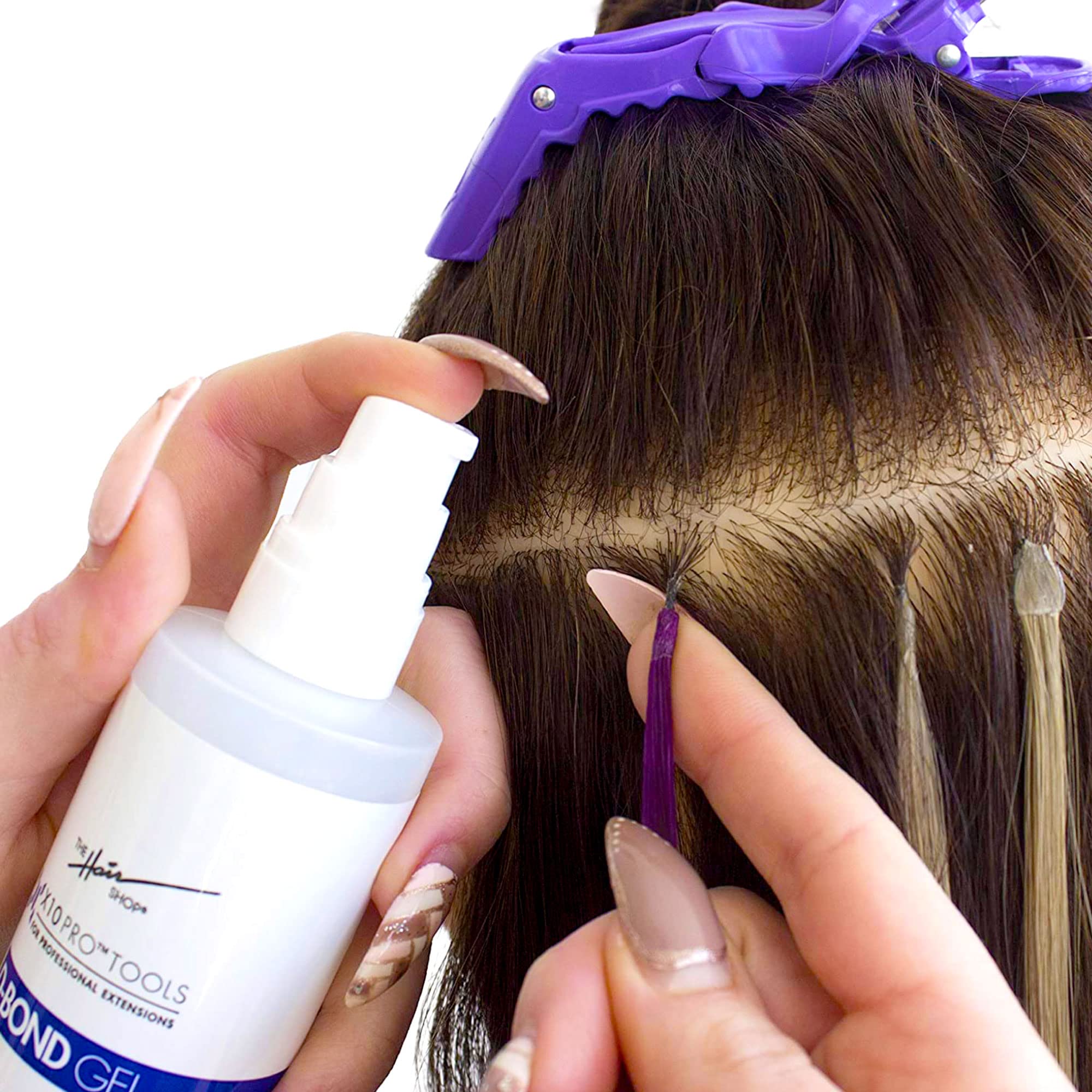 The Hair Shop professional extension adhesive remover bottle highlighting the alcohol based gel text