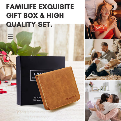 Side profile of Familife manicure set leather case closed