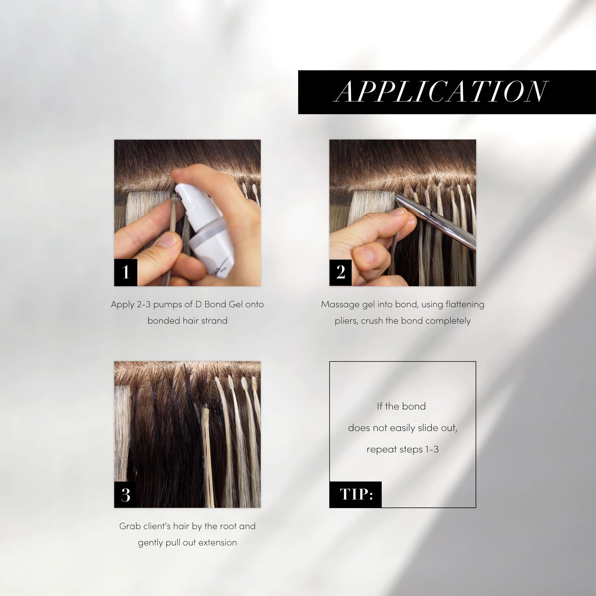 The Hair Shop keratin glue remover packaging details showing non acetone instructions