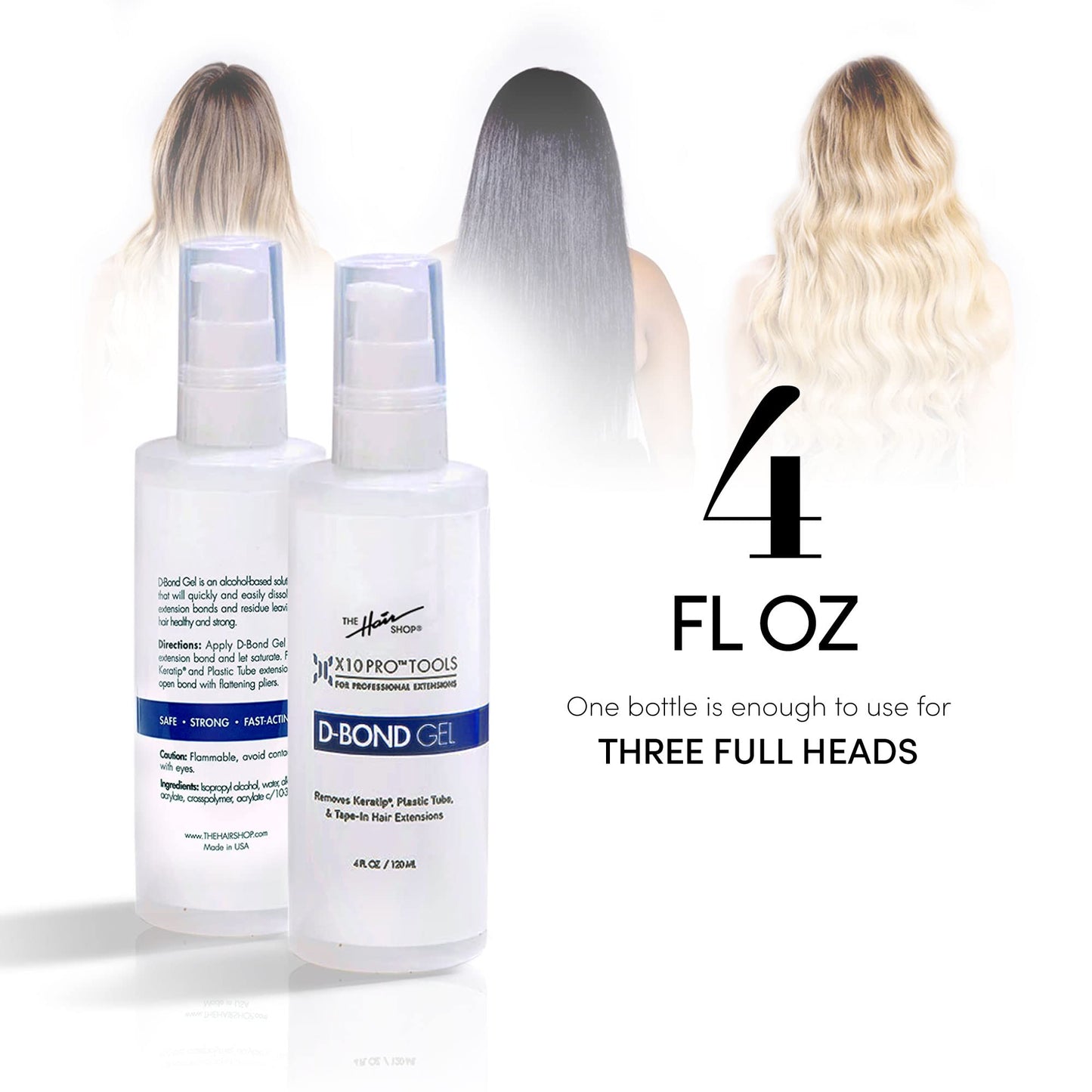 The Hair Shop D Bond Gel formulation bottle for K Tip and U Tip removal