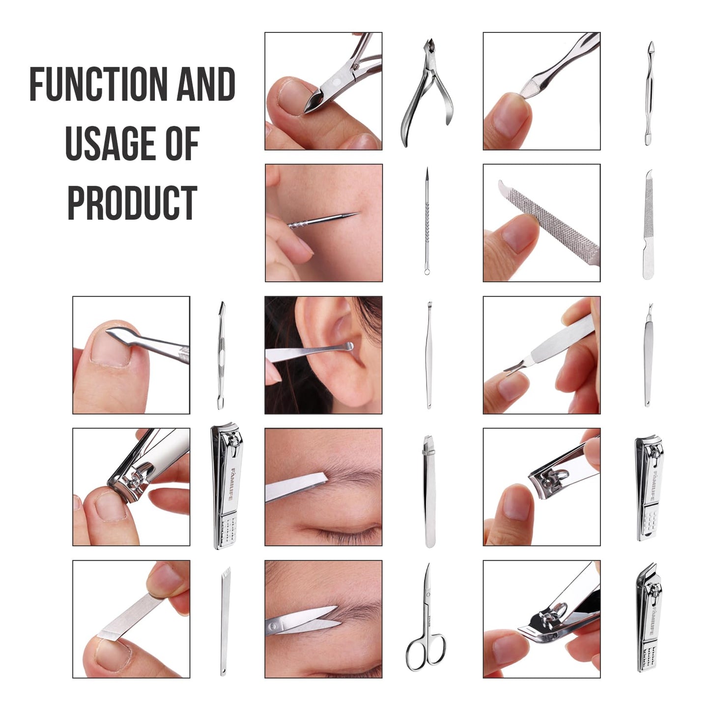 Premium quality stainless steel nail clippers by Familife