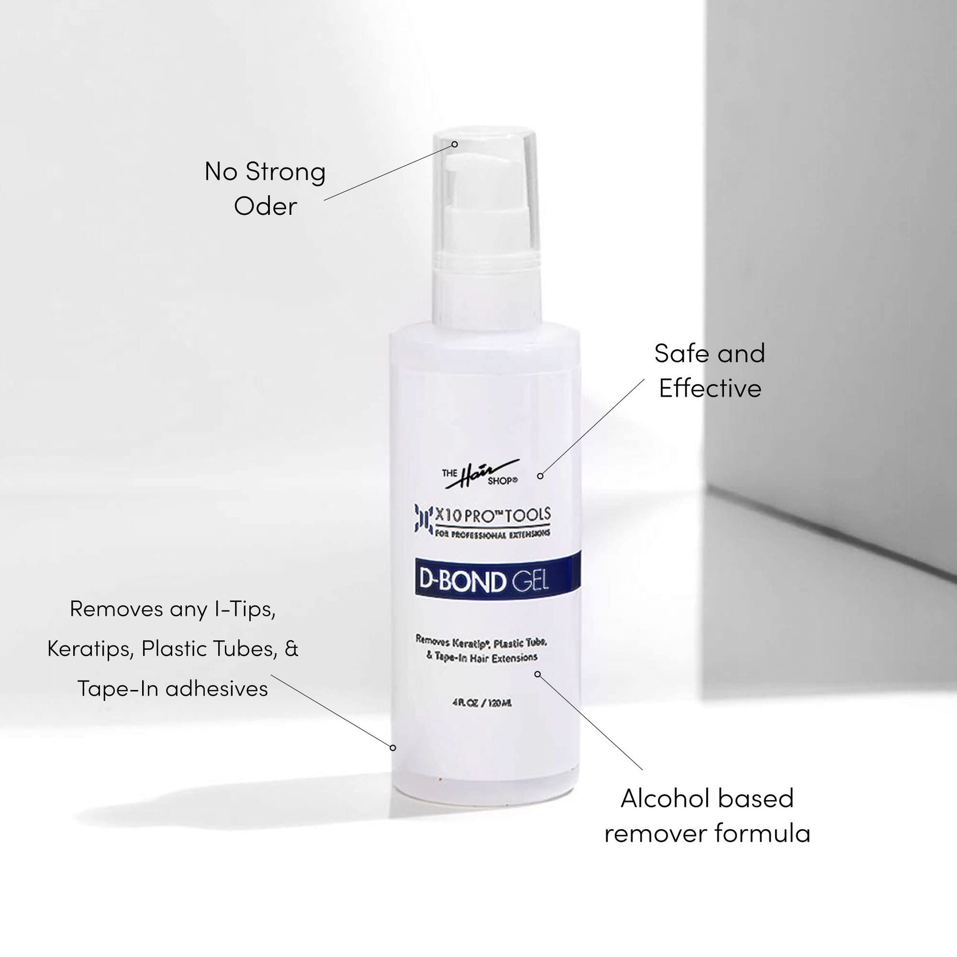 The Hair Shop professional hair tools line featuring the four ounce D Bond solution