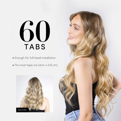 Side profile of strong no residue replacement tape sheets designed for professional remy hair installations