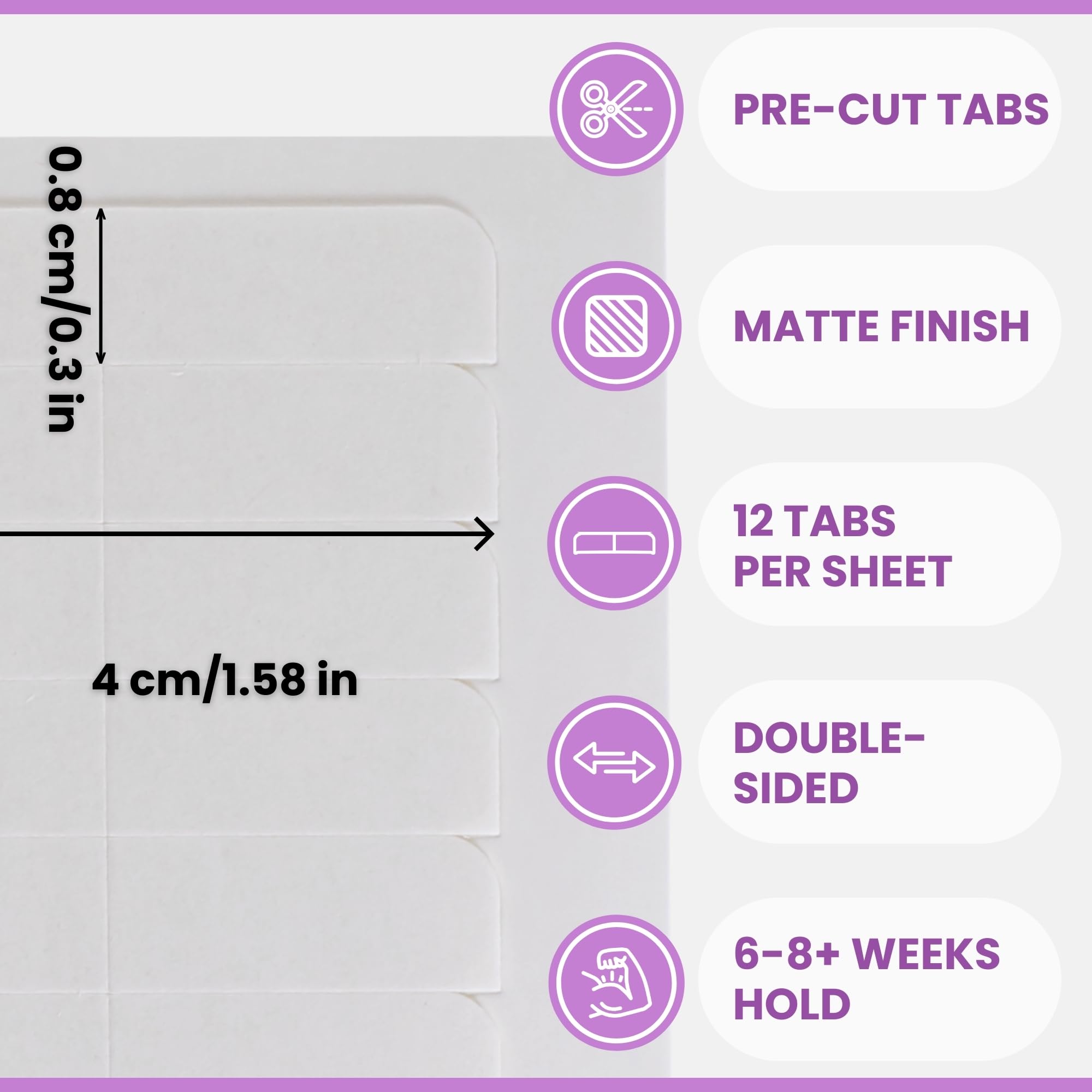 Big Kizzy medical grade replacement tape tabs showing the pre cut clear adhesive sheets