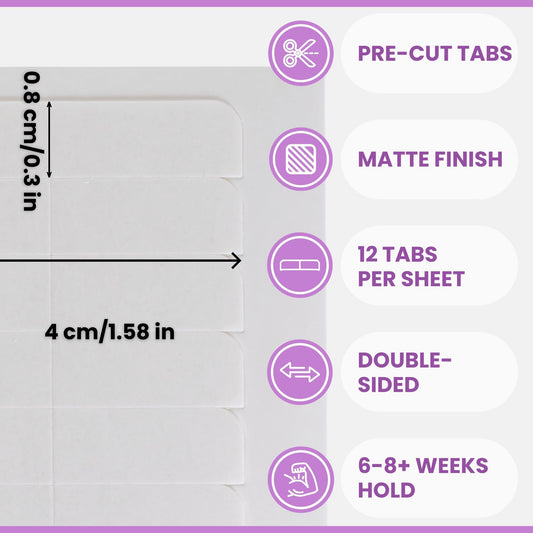 Big Kizzy medical grade replacement tape tabs showing the pre cut clear adhesive sheets