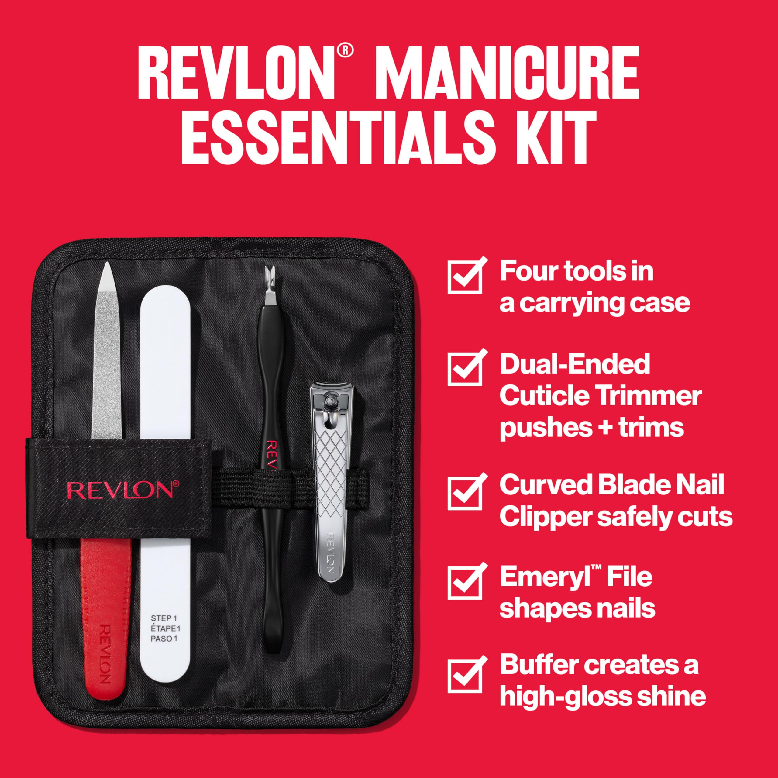 Closed travel case for Revlon nail care kit