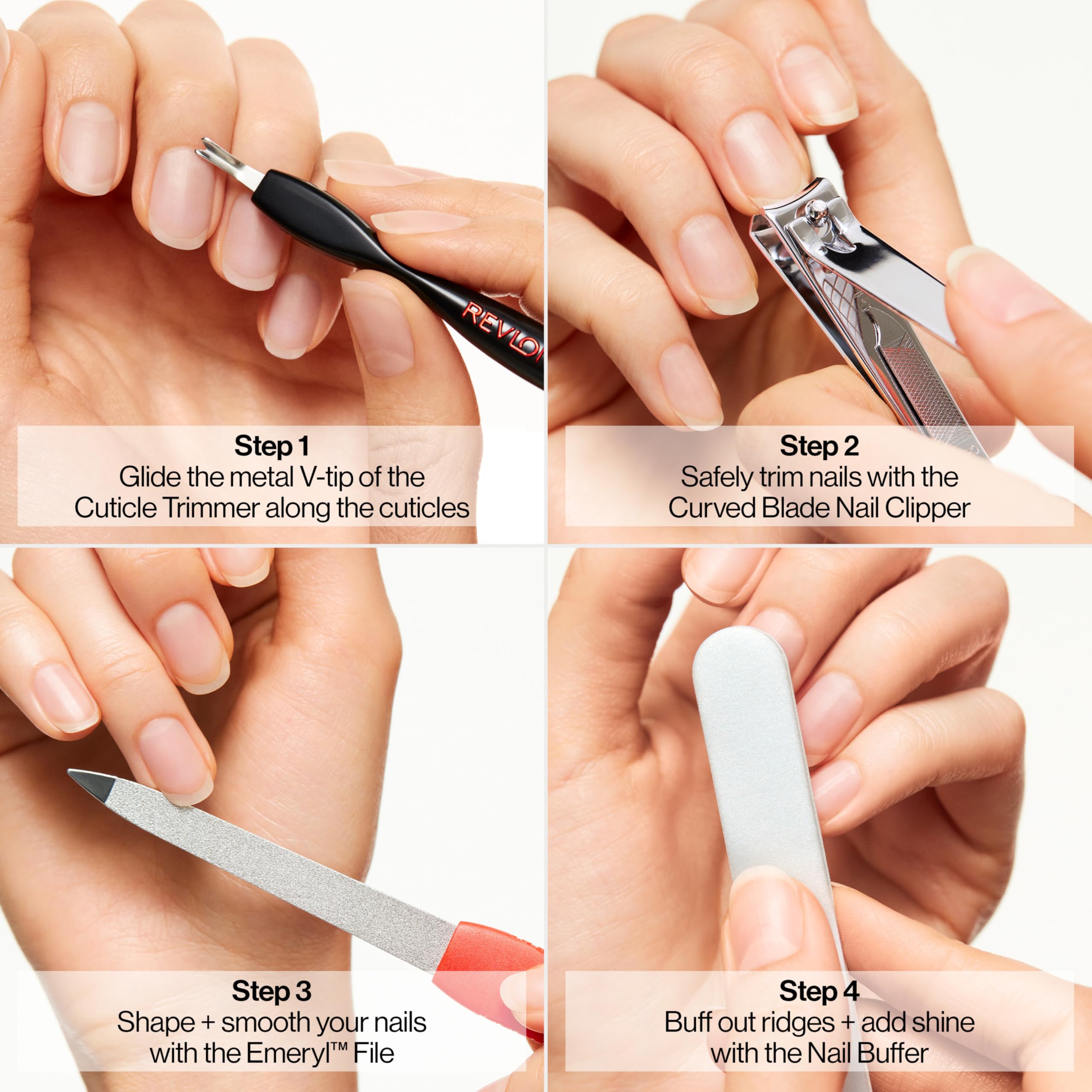 Dual-ended cuticle trimmer detail for manicure