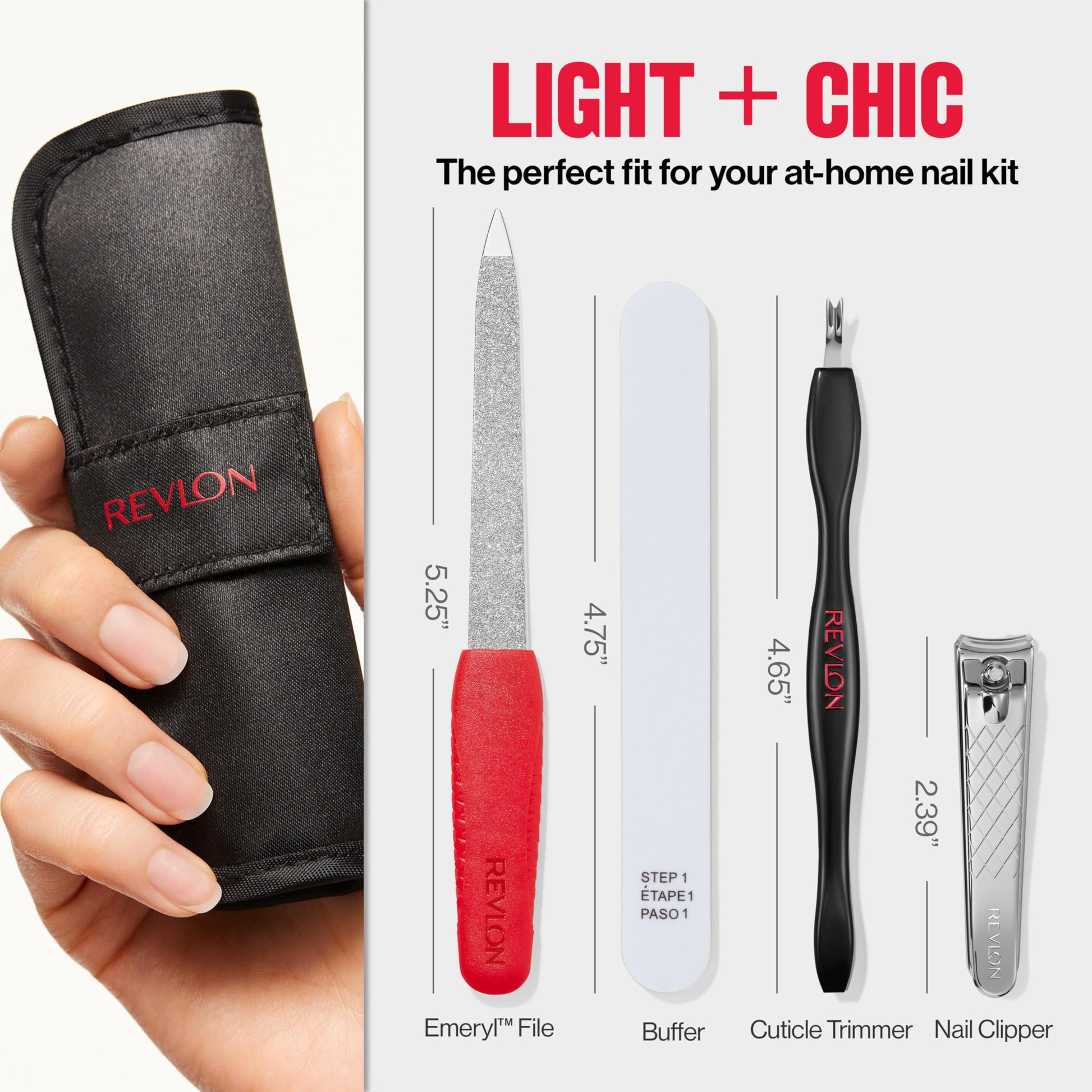 Nail buffer tool included in Revlon manicure set