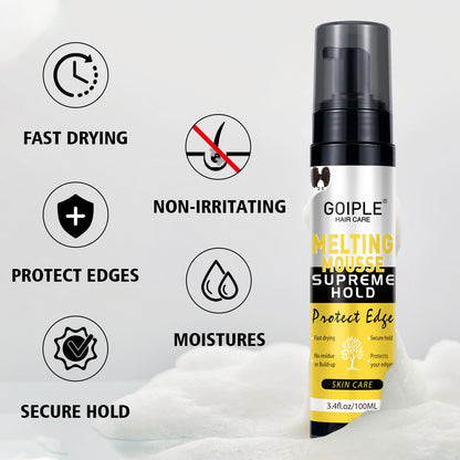 Flawless hair adhesive mousse for melting closures and lace front extensions seamlessly