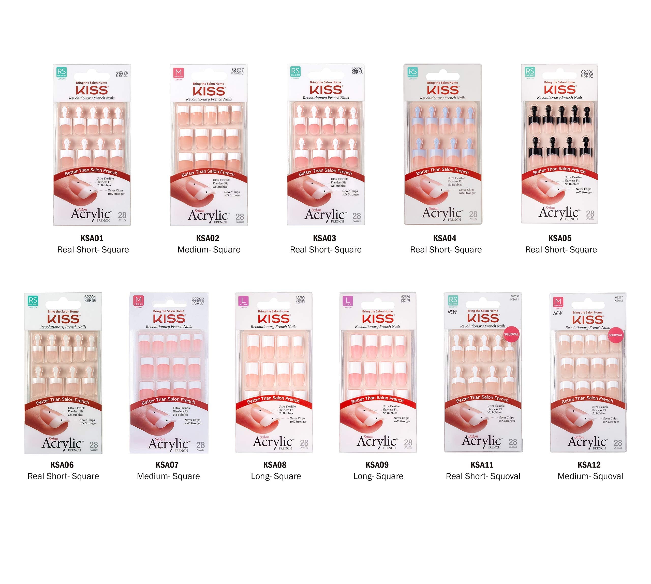 Side profile of Kiss Salon Acrylic French Kit Sure Thing Medium box