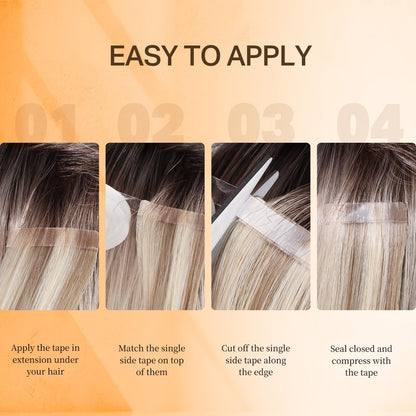 Premium hypoallergenic hair extension tape roll by DOORES for safe and secure long lasting wear.