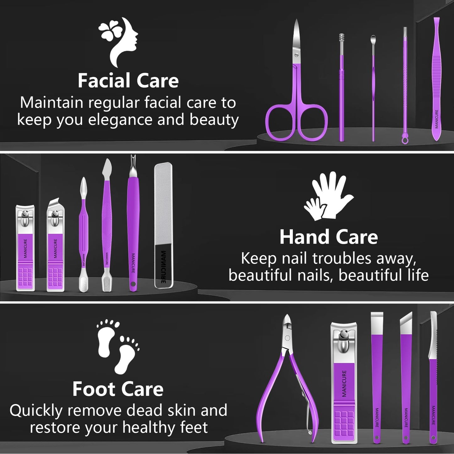 Stainless steel nail clippers and scissors from Acharaj grooming kit