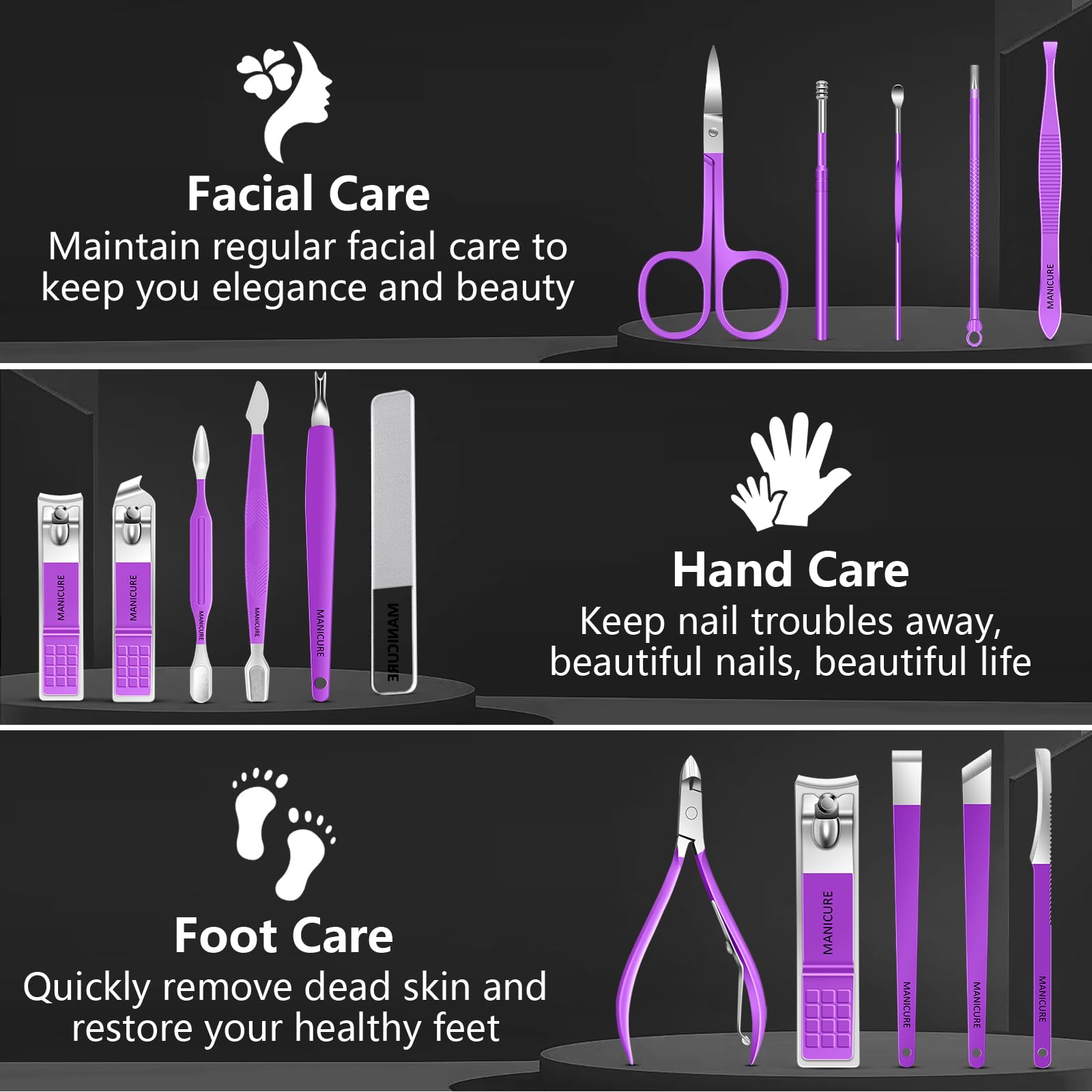 Stainless steel nail clippers and scissors from Acharaj grooming kit