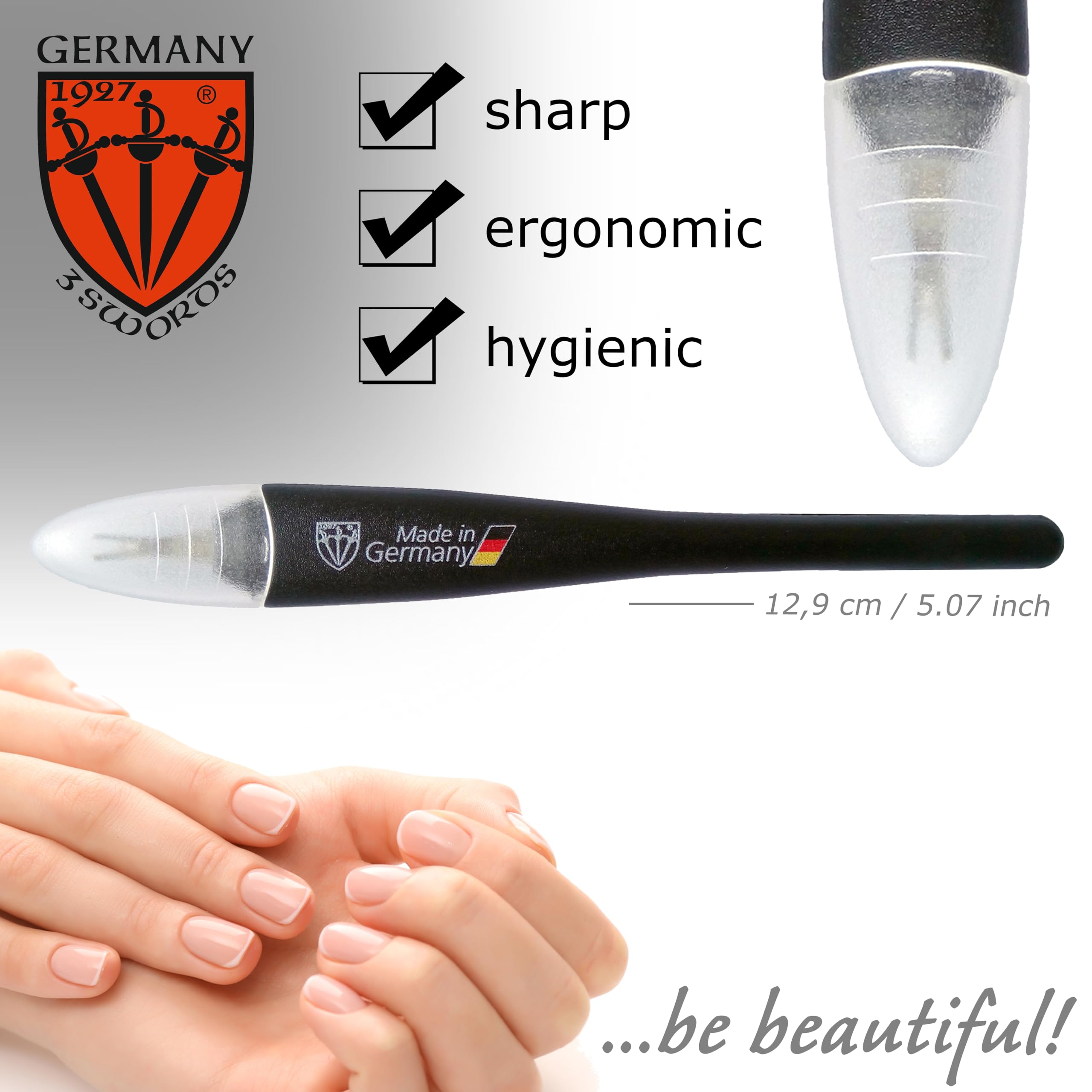 Professional V-blade cuticle trimmer for toe and finger nails