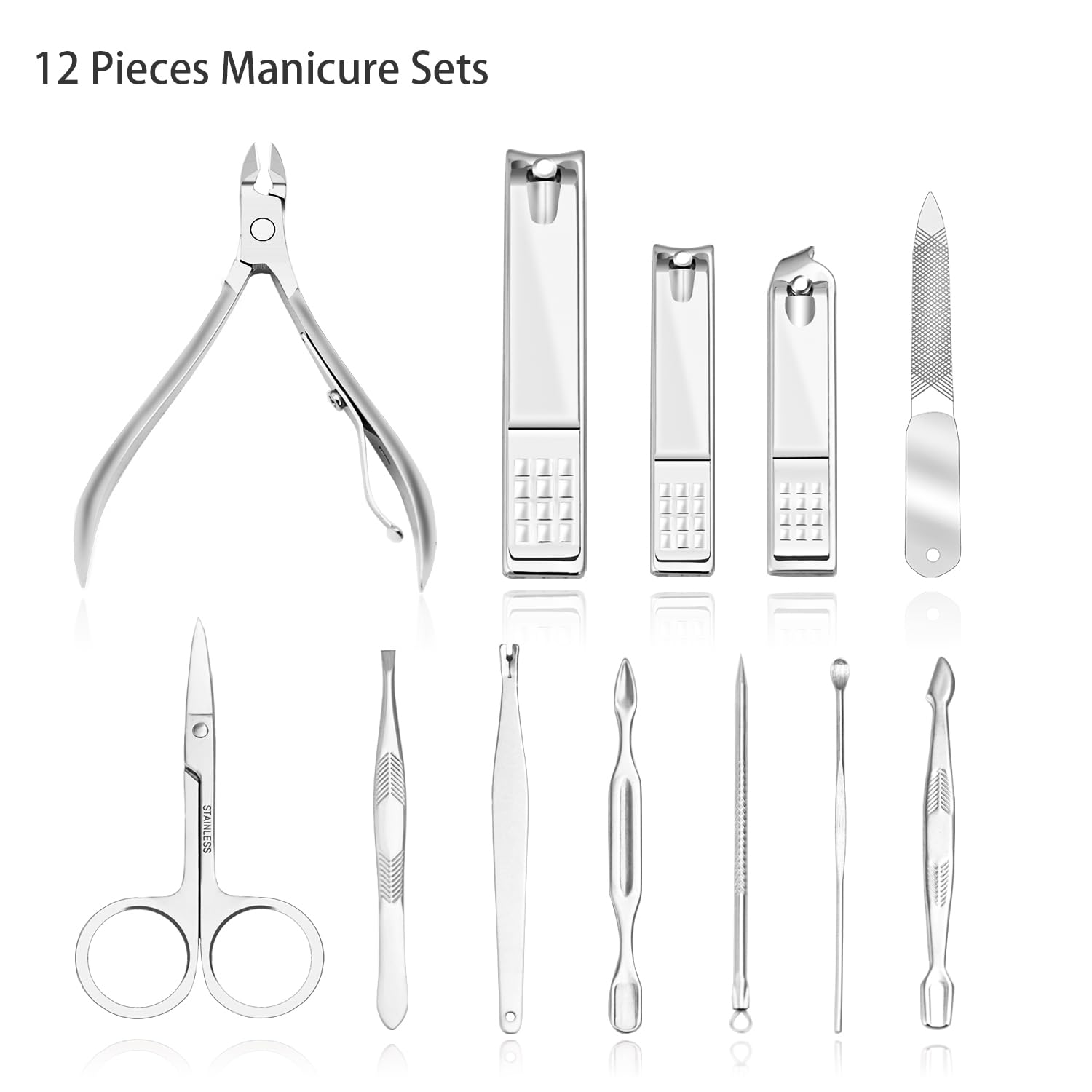 Open Zizzon 12-piece nail clipper kit showing organized tool layout