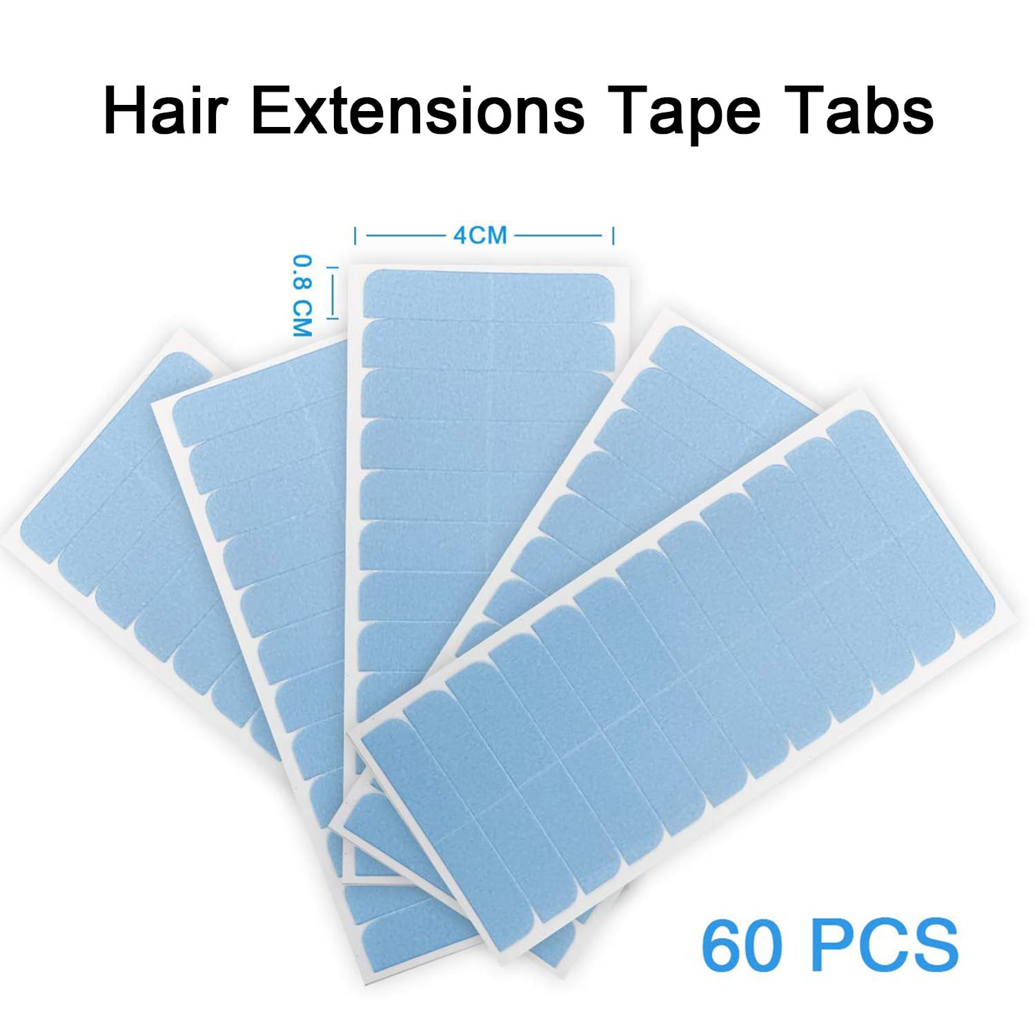 SUYYA blue replacement extension tapes close up showing individual pre cut tabs