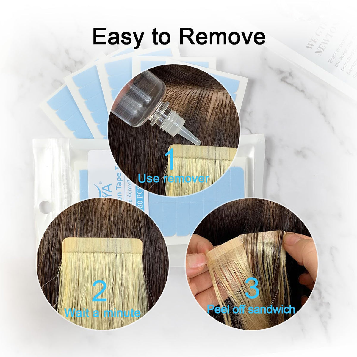 SUYYA high temperature resistant hair extension replacement tabs sheet layout