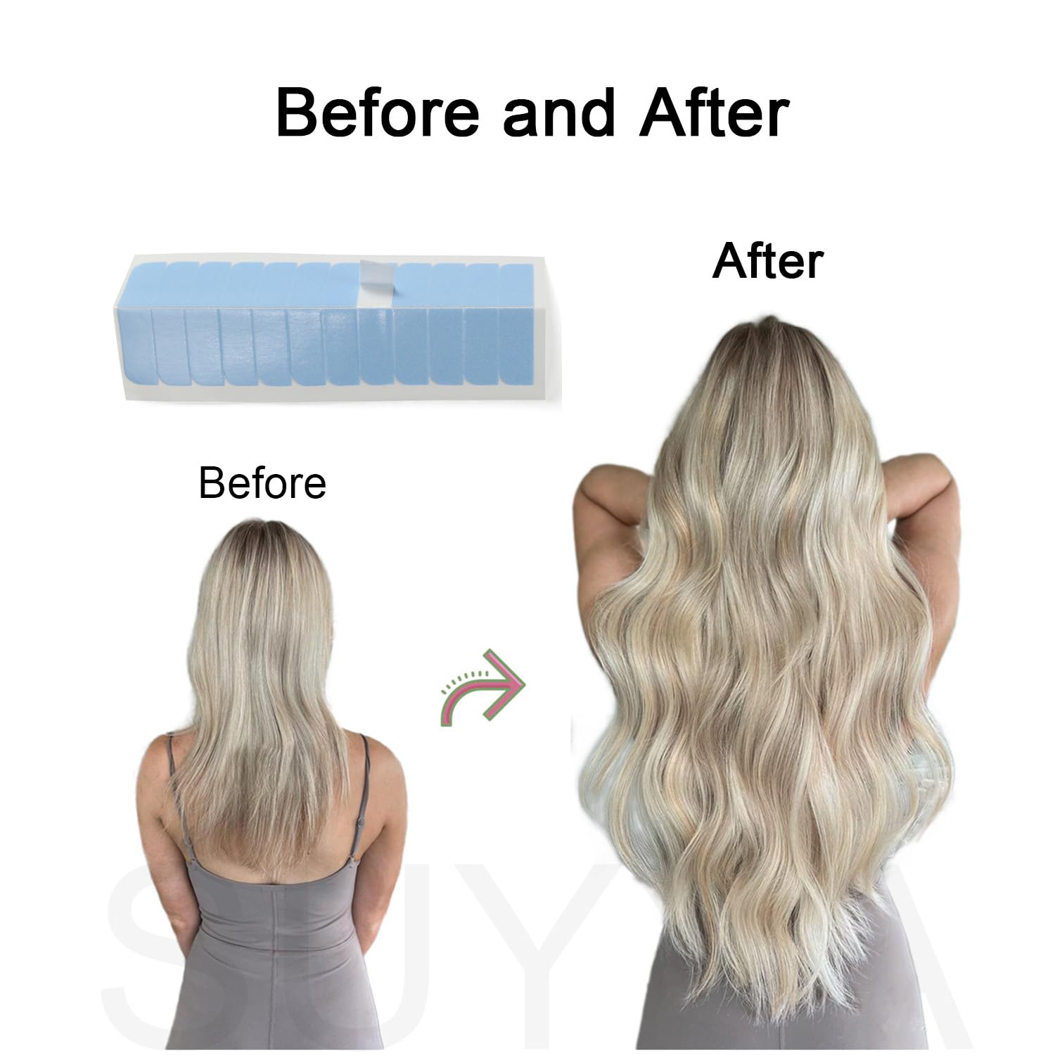 SUYYA salon quality double sided tape tabs for hair weft replacement
