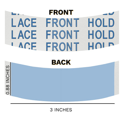 Waterproof lace front hold wig tape strips displaying clear matte texture