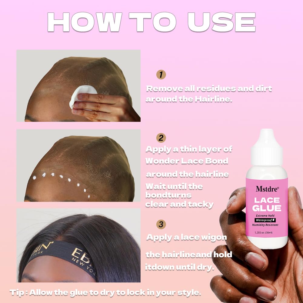 Invisible bonding lace wig adhesive cream clear drying formula for frontals and closures