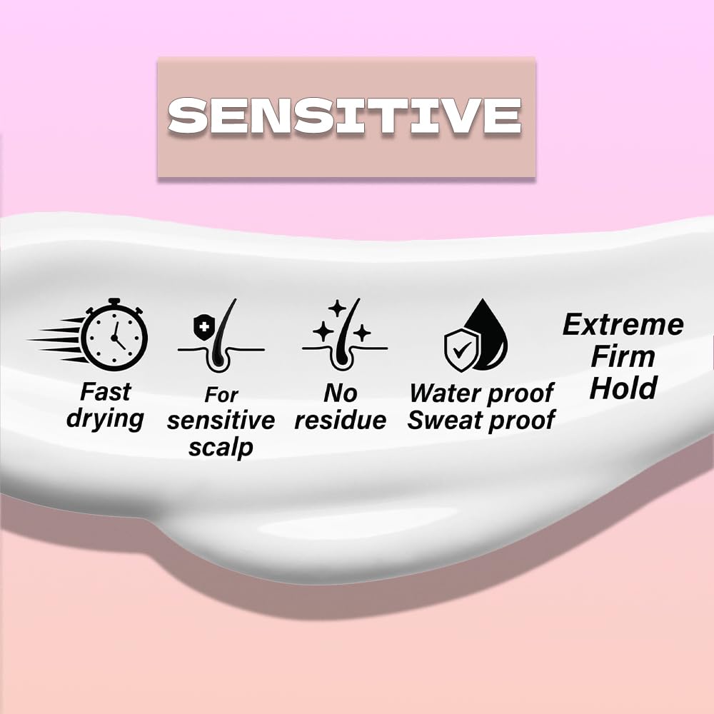 Water resistant non toxic lace wig retention glue showing the fluid ounce packaging size