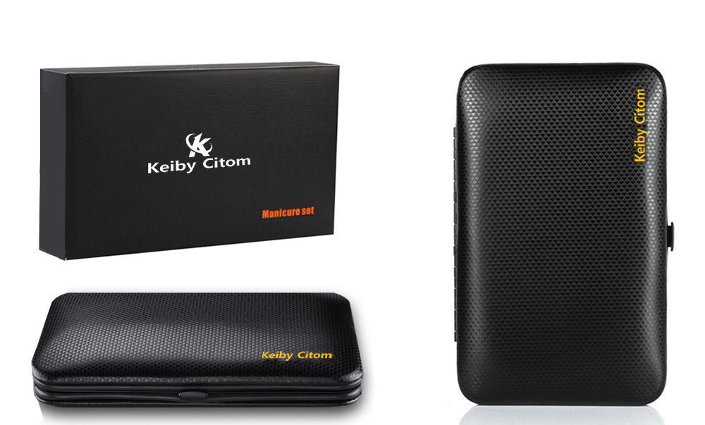 Keiby Citom manicure set tools laid out on a table