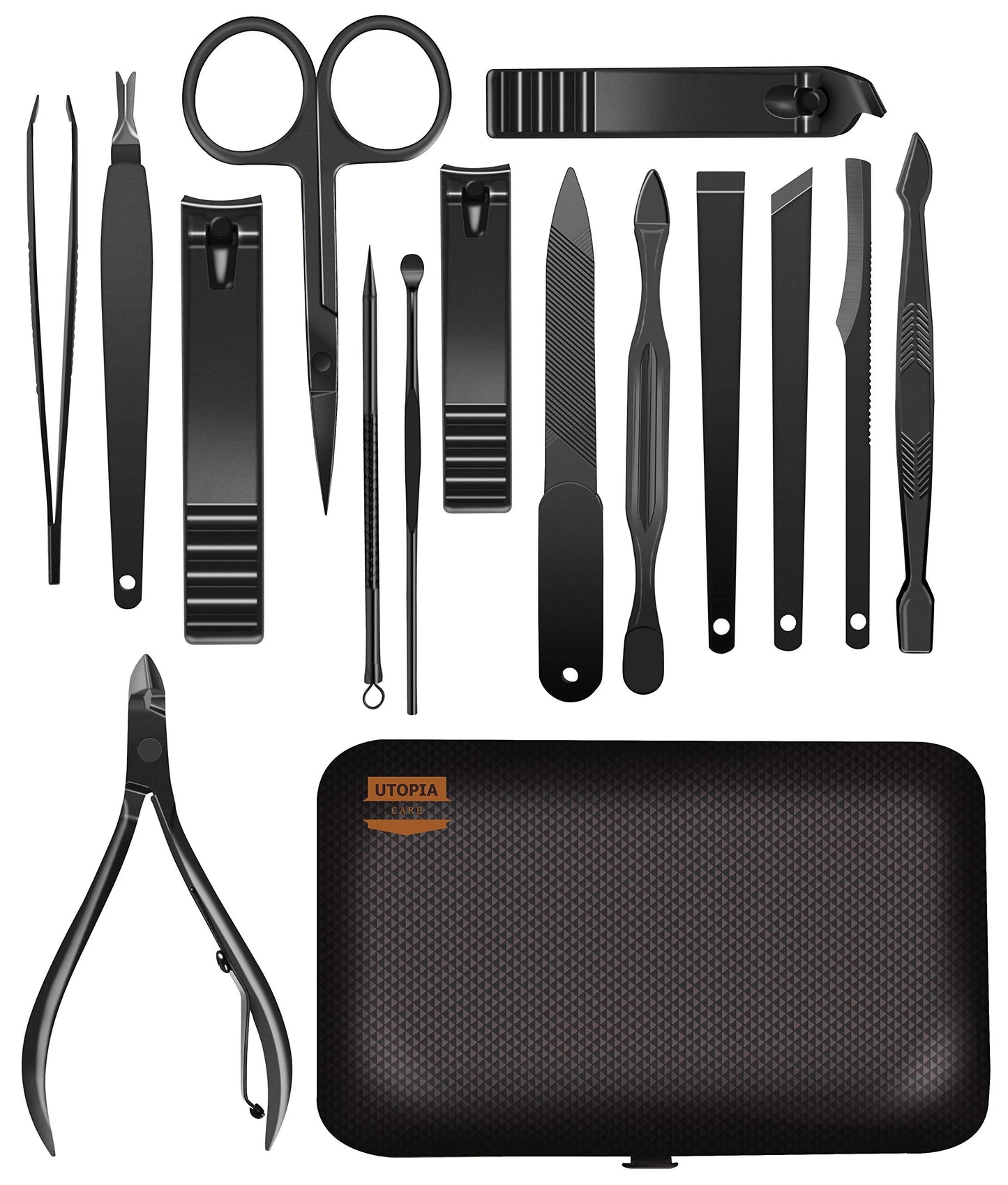 Utopia Care pedicure kit set with travel case open