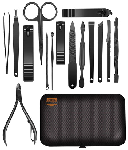 Utopia Care pedicure kit set with travel case open