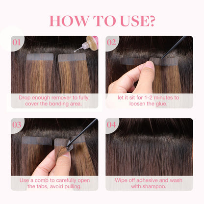 Skin safe adhesive solvent for hair patches and toupees