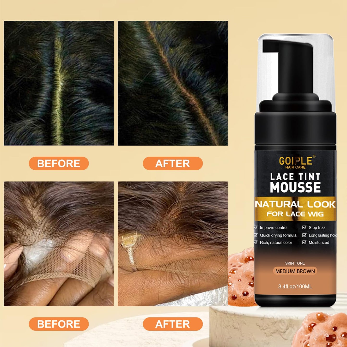 Waterproof strong hold lace wig glue tube with applicator