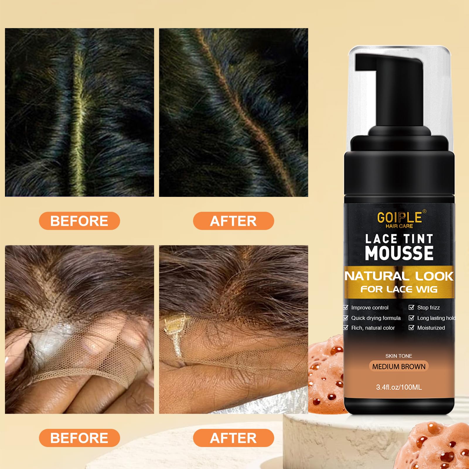 Waterproof strong hold lace wig glue tube with applicator