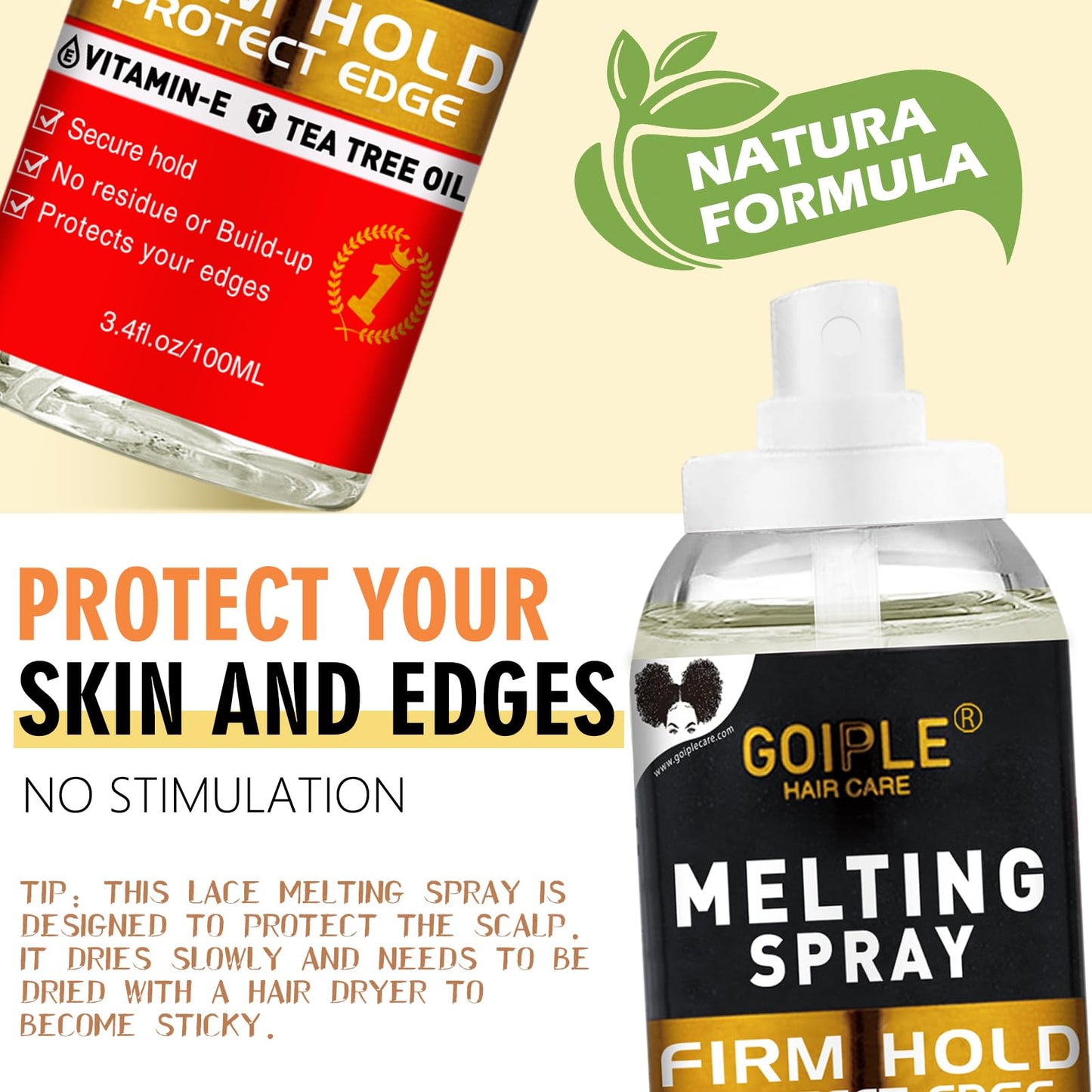 Gentle tape-in extension and wig glue remover liquid
