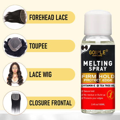 Wig installation accessories including edge brush and elastic band
