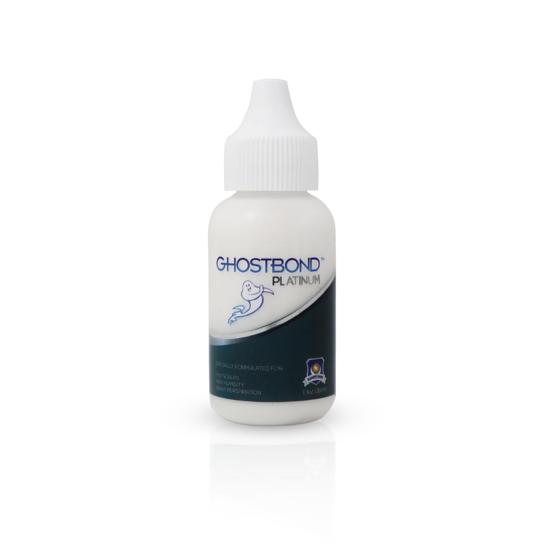 Ghostbond Platinum water resistant hair adhesive bottle for extreme heat resistance