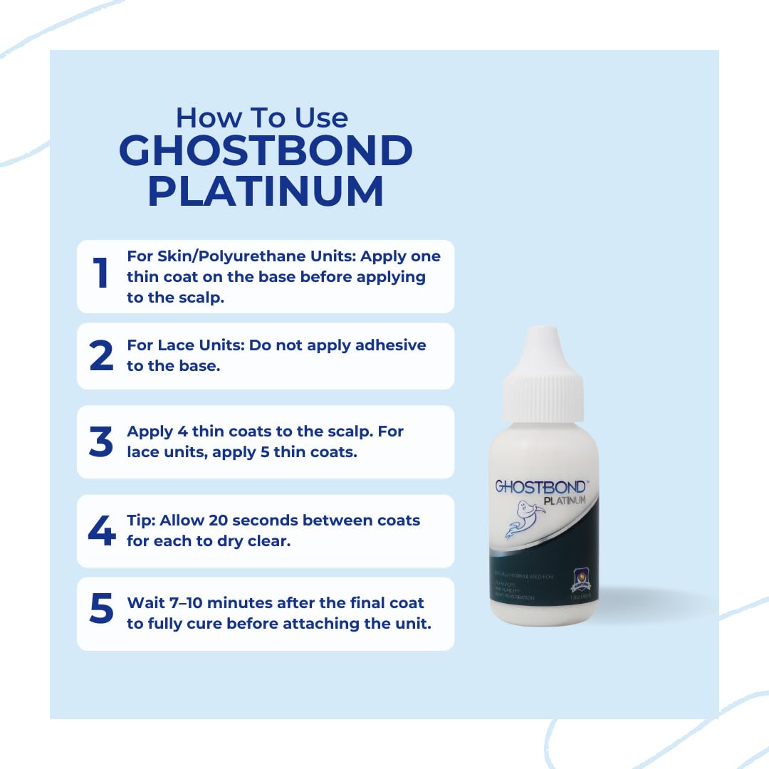 Invisible bonding hair replacement adhesive for poly and lace wigs bottle packaging