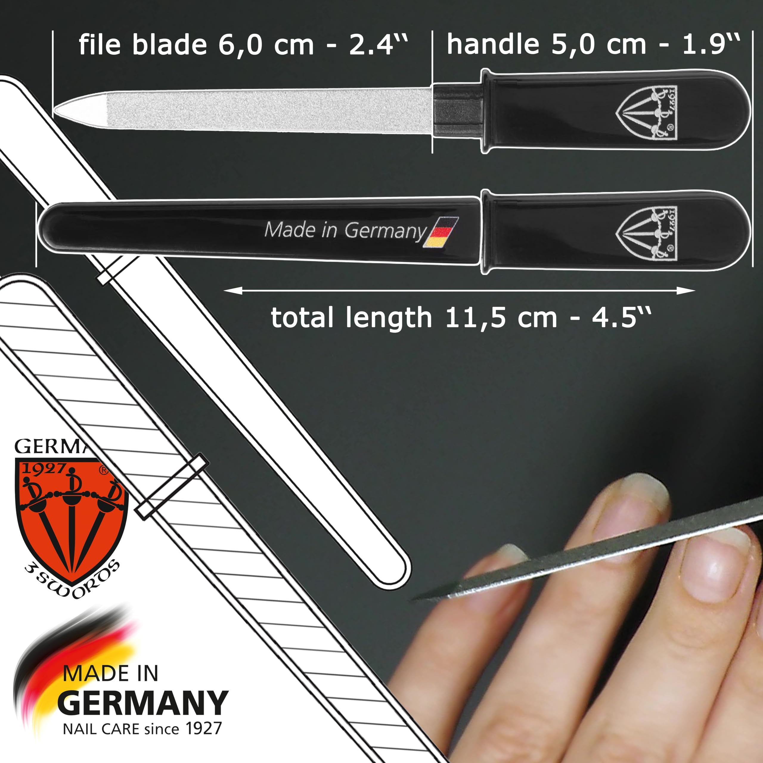 3 Swords Germany professional manicure tool in protective case