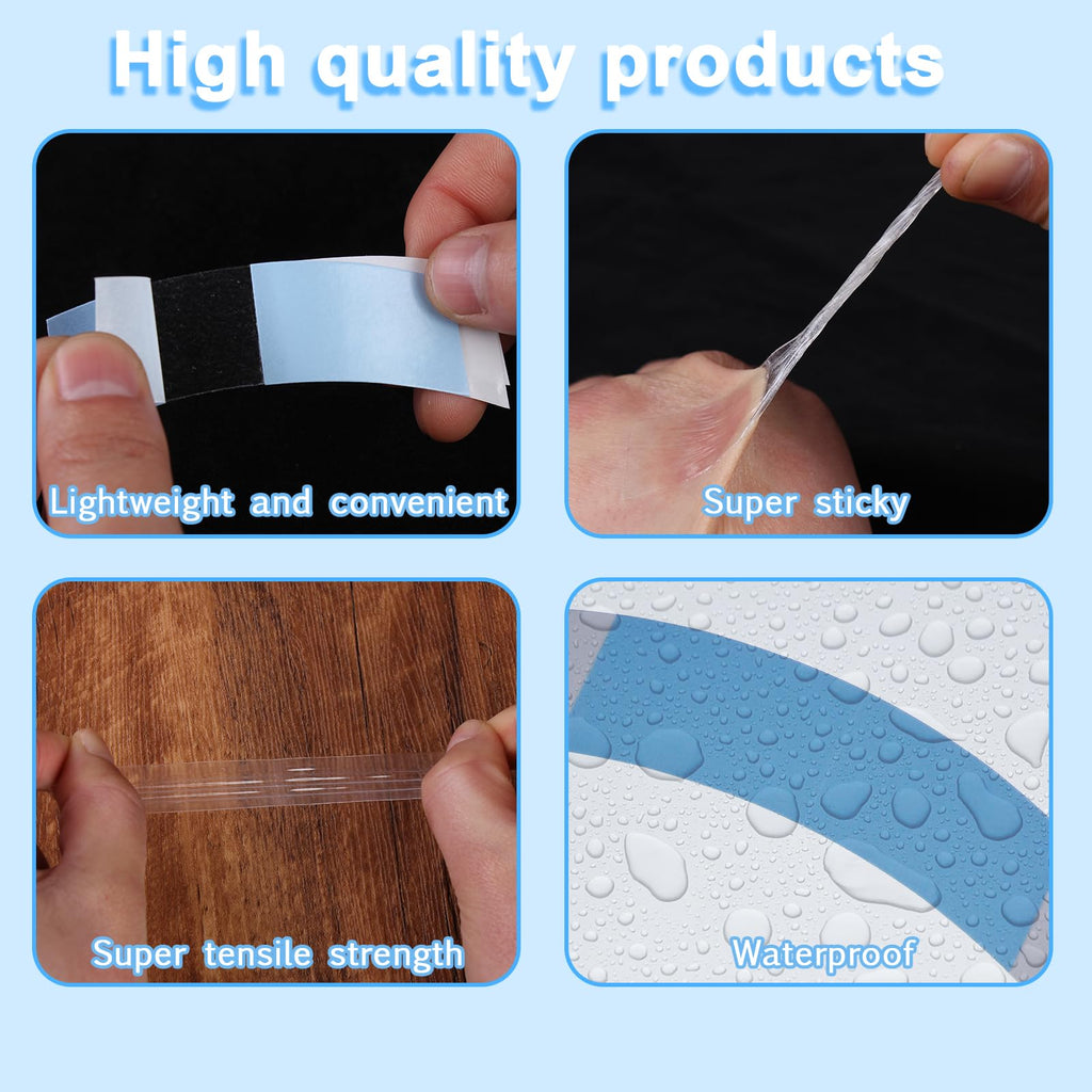 Waterproof hairpiece tape by Kachanaa showing pre cut clean peel backing strips